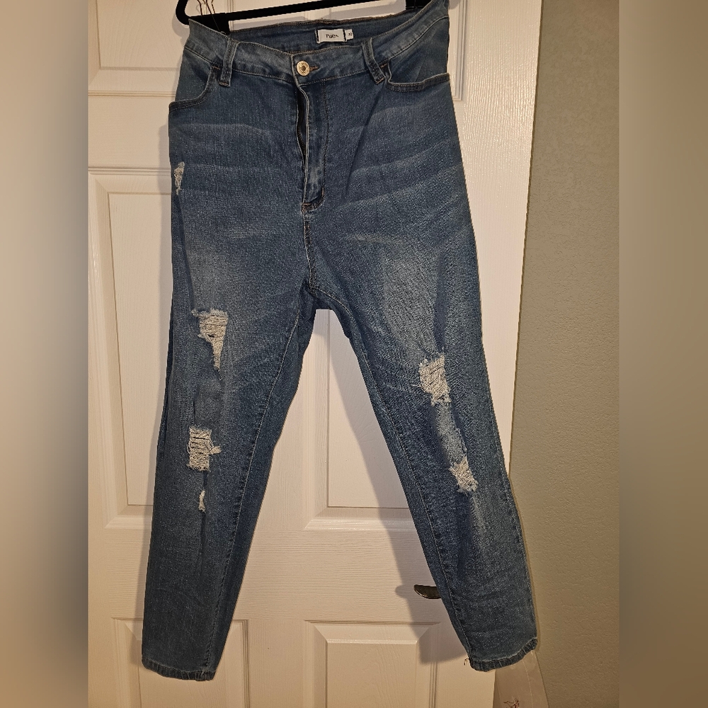 Stylish Distressed Blue Jeans